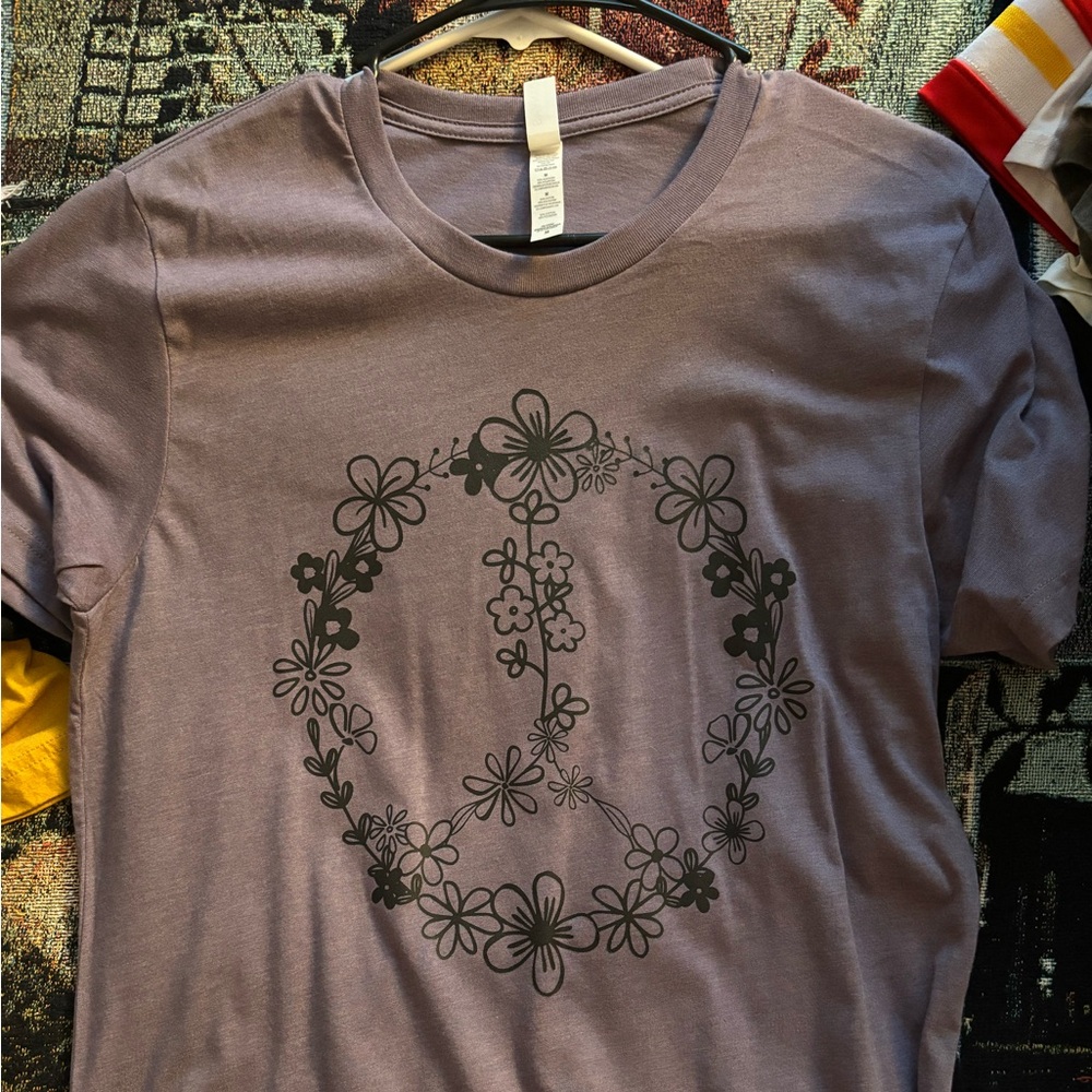 Purple floral peace sign